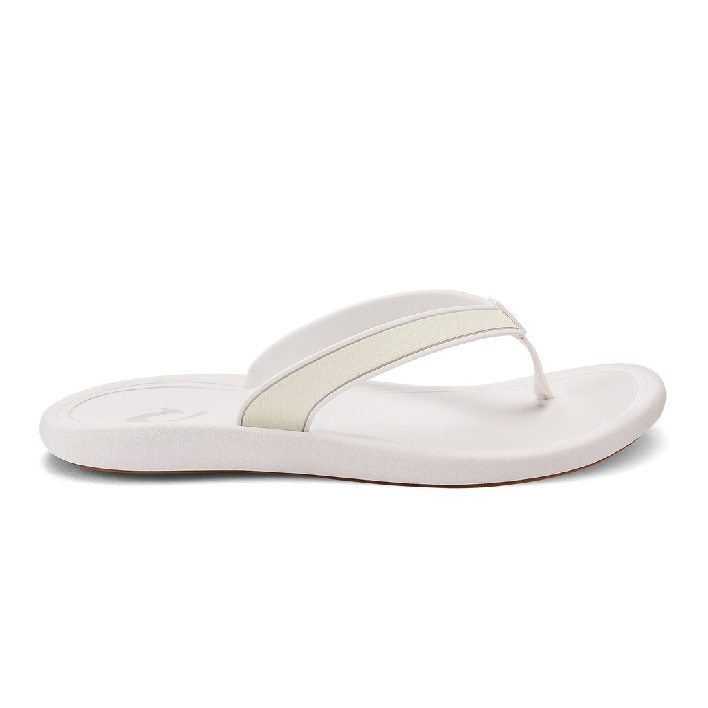 Olukai Zehentrenner Damen - Kapehe Wasserdichte Beach Weiß - 90587QABK